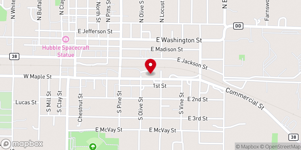 Map showing location of Harvestime Tabernacle