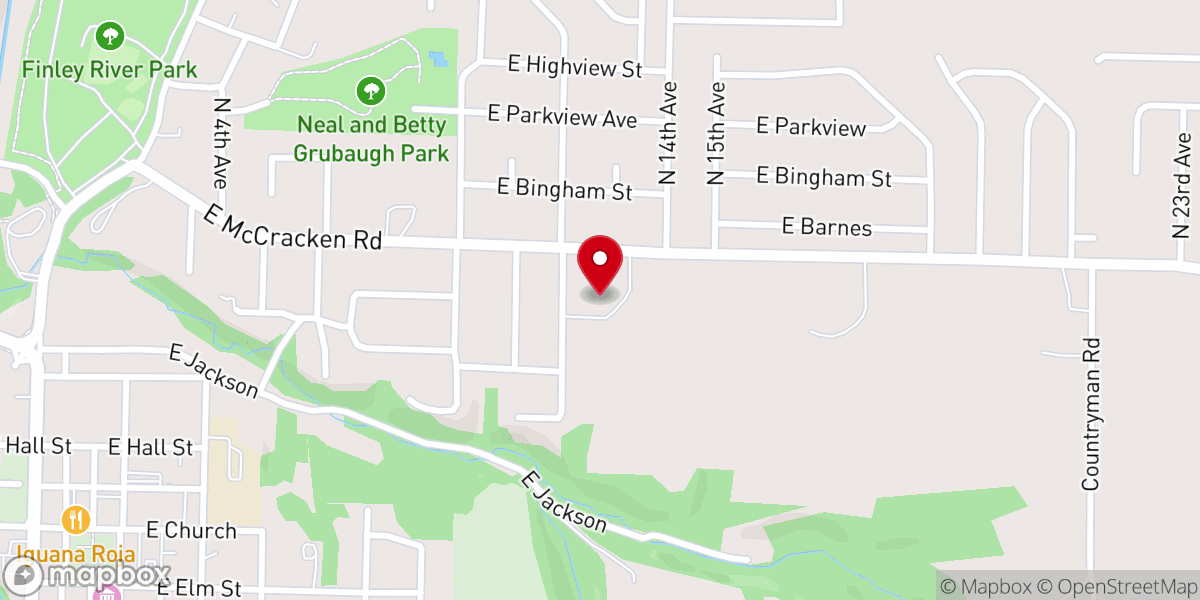 Map showing location of Ozark Christian Church