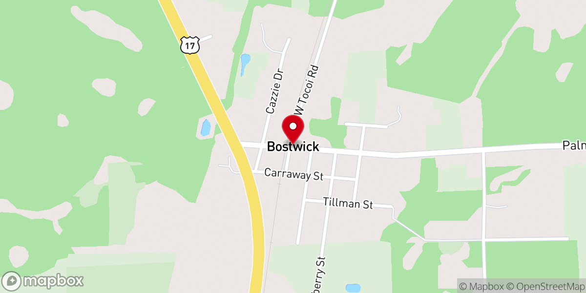 Map showing location of Bostwick