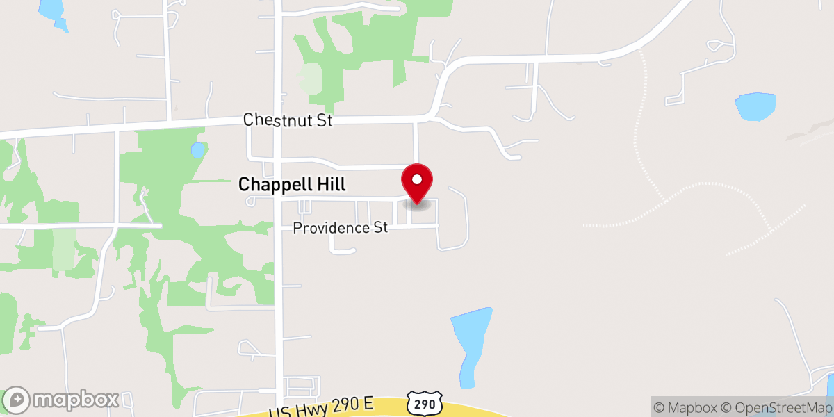 Map showing location of Chappell Hill Historical Society Museum