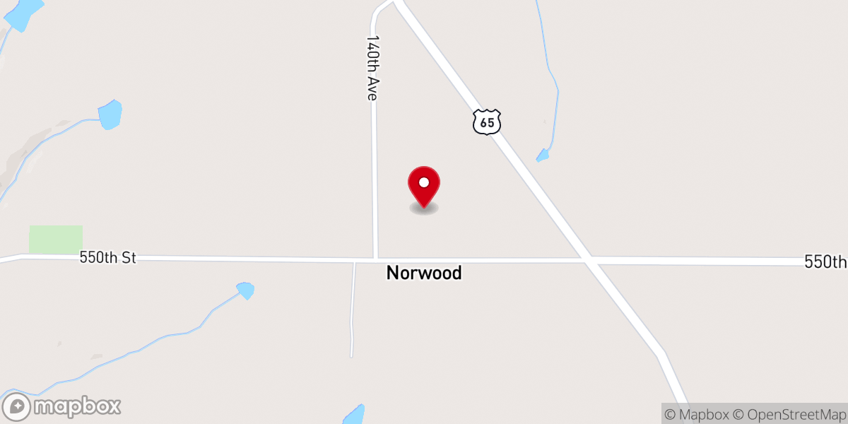 Map showing location of Norwood Assembly of God Church