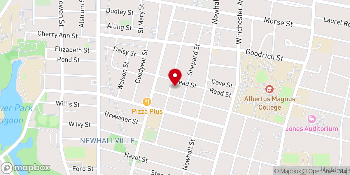 Map showing location of New Hope Baptist Church