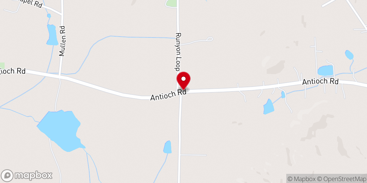 Map showing location of New Etna Baptist Church