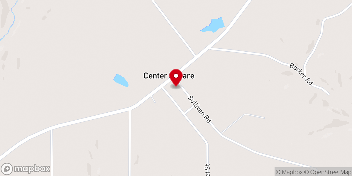 Map showing location of Center Square Baptist Church