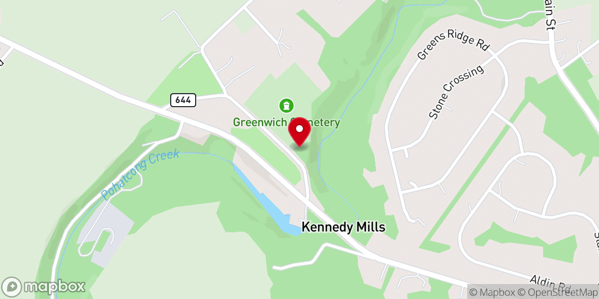 Map showing location of Old Greenwich Presbyterian Church