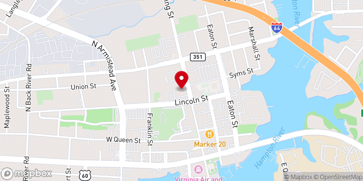 Map showing location of First Baptist Church-Hampton