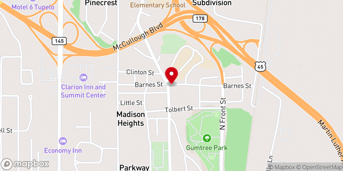 Map showing location of New Providence Church