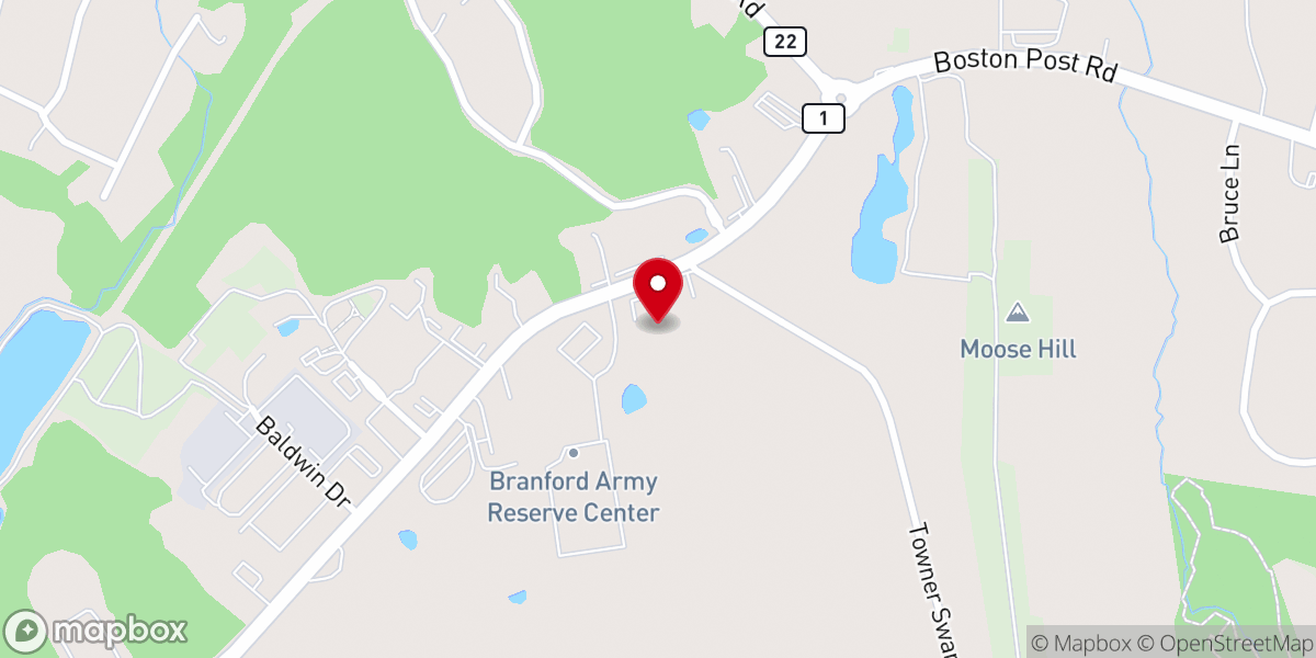 Map showing location of United Methodist Church Branford