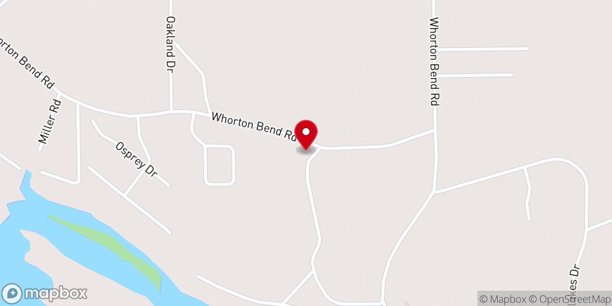 Map showing location of Whorton Bend Baptist Church