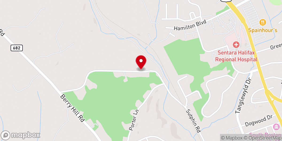 Map showing location of Trinity Baptist Church
