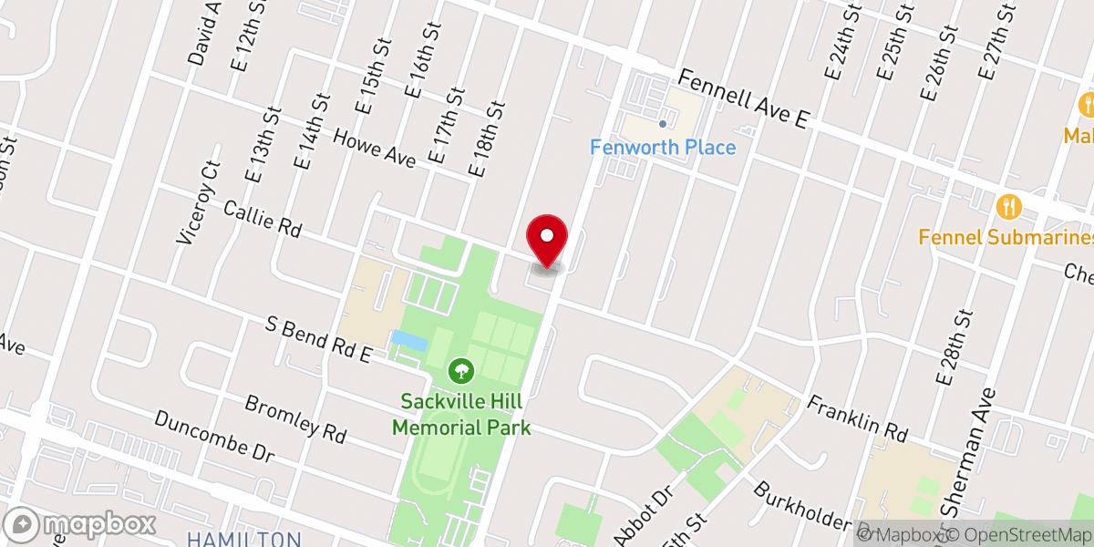 Map showing location of Connect Community Church Hamilton