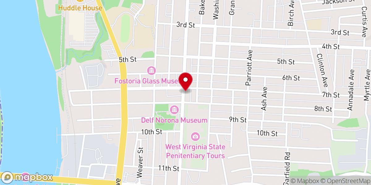 Map showing location of Salvation Army Moundsville
