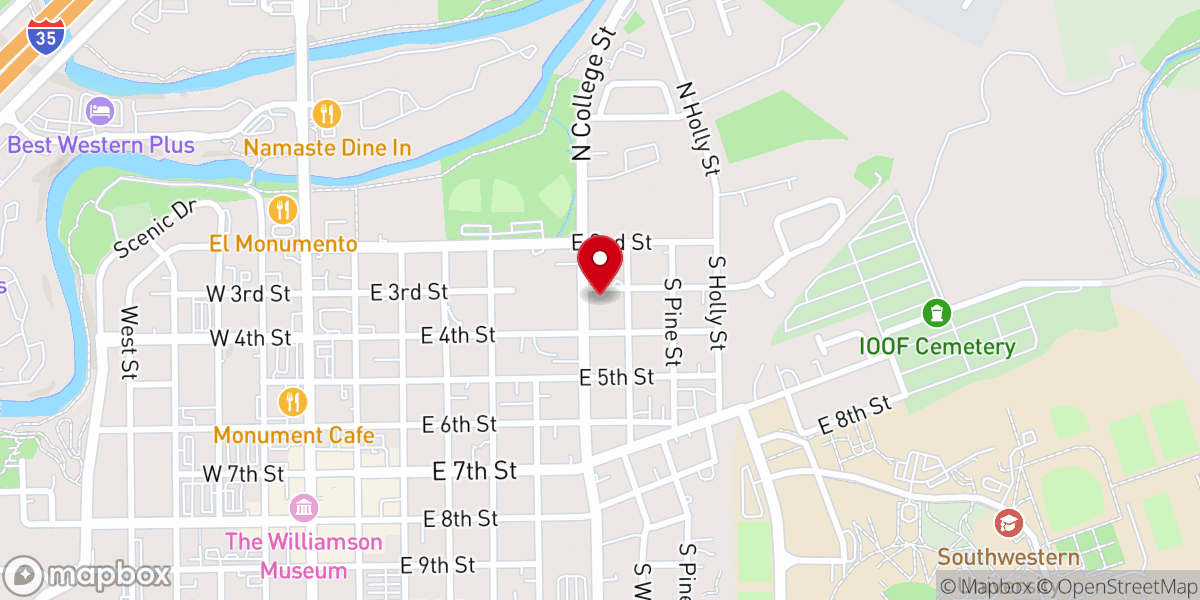 Map showing location of Harvest Assembly of God Church