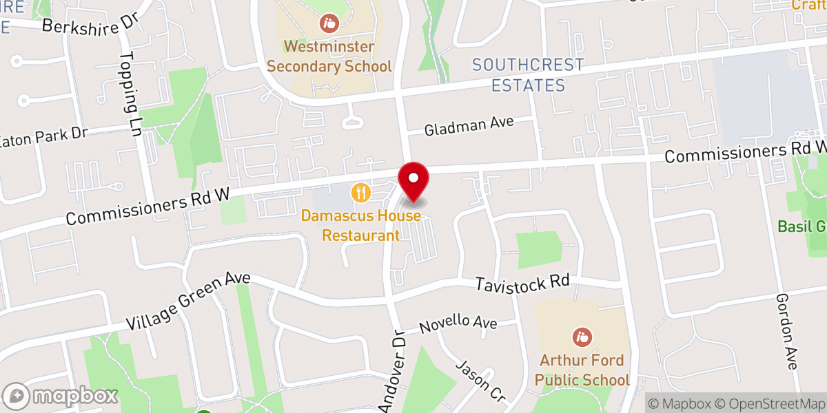 Map showing location of London Gospel Temple