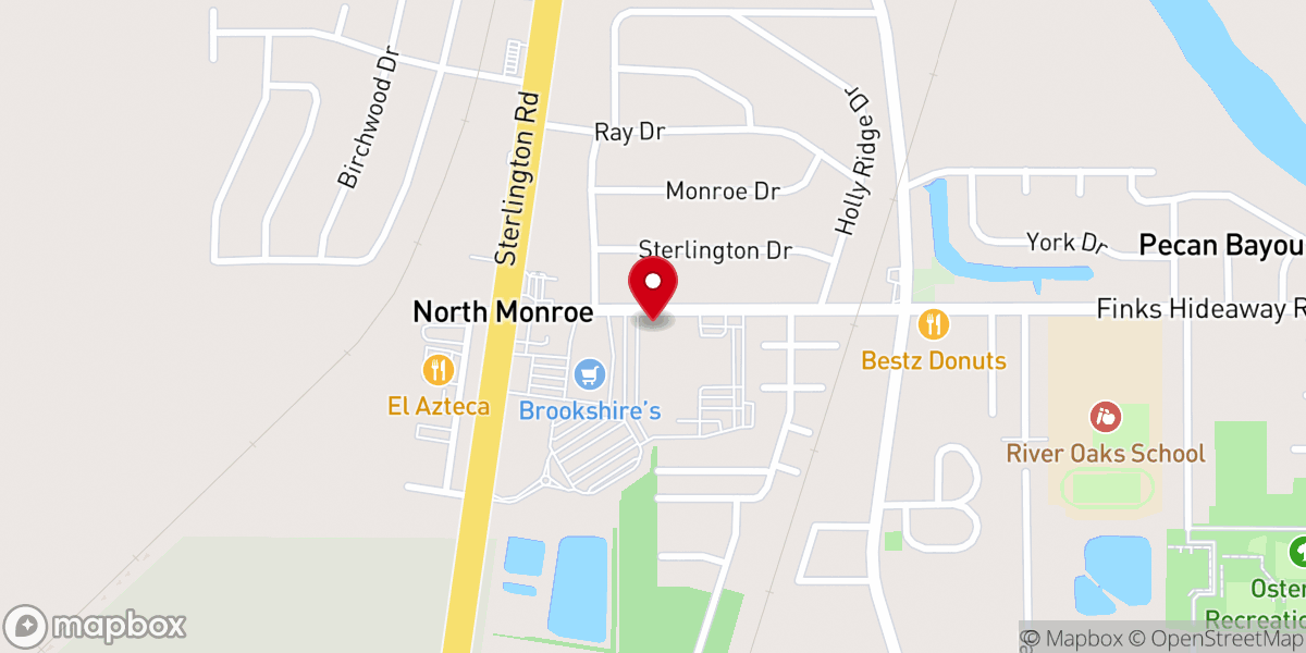 Map showing location of North Monroe Baptist Church