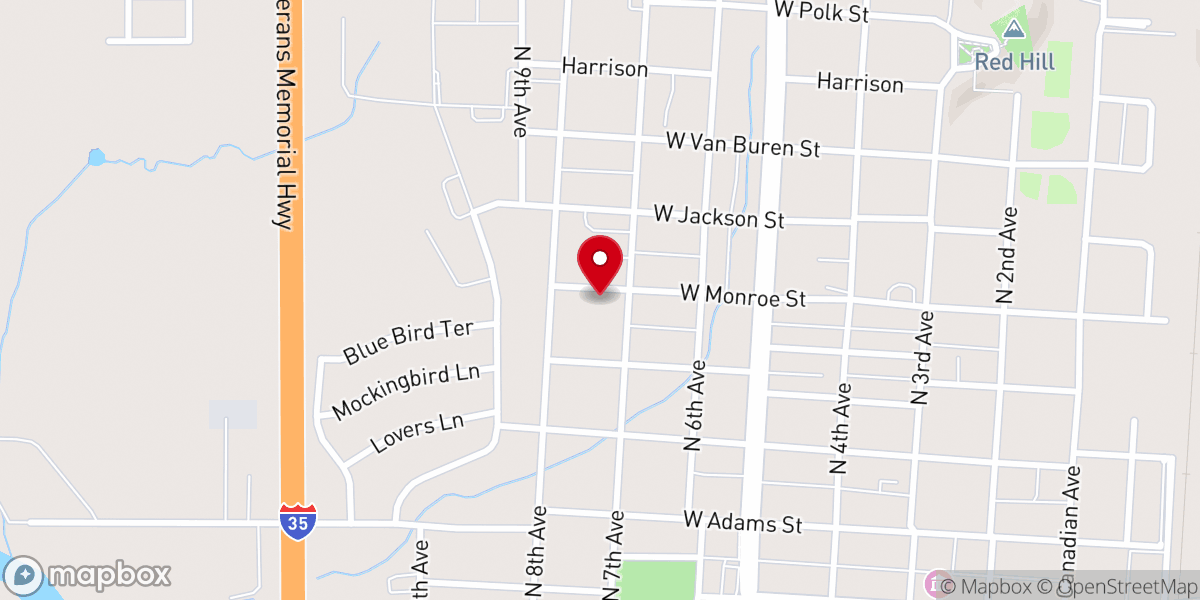 Map showing location of 7th & Monroe Church of Christ