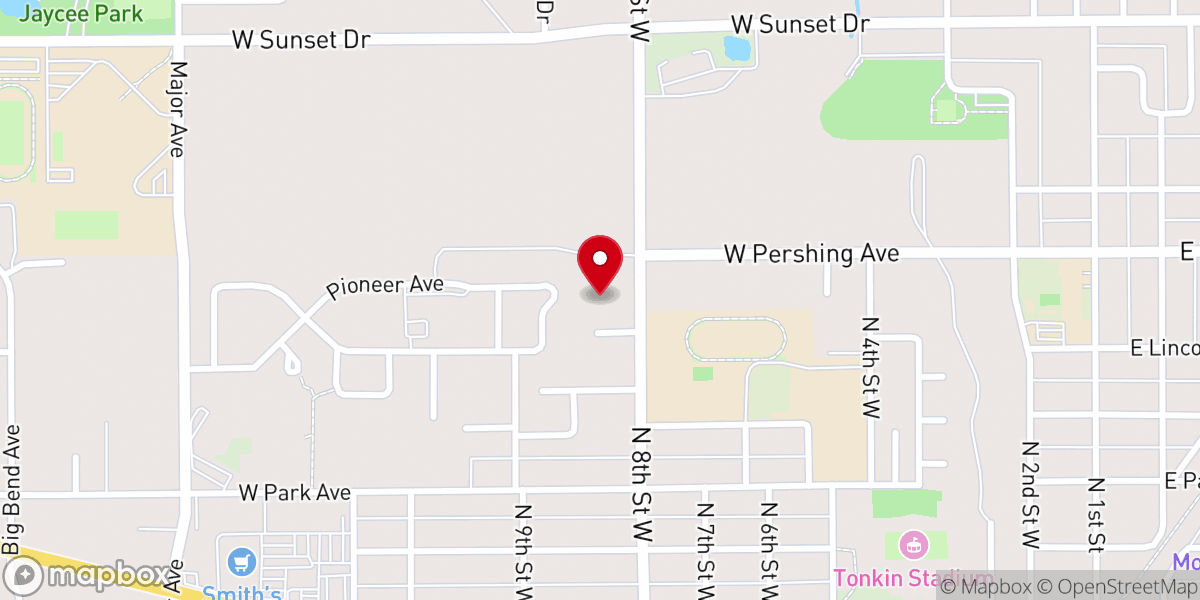 Map showing location of St John Lutheran Church