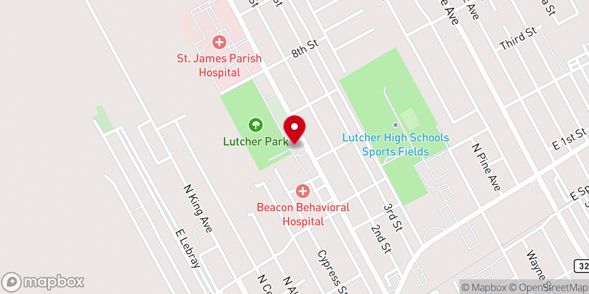 Map showing location of Our Lady of Prompt Succor Chapel