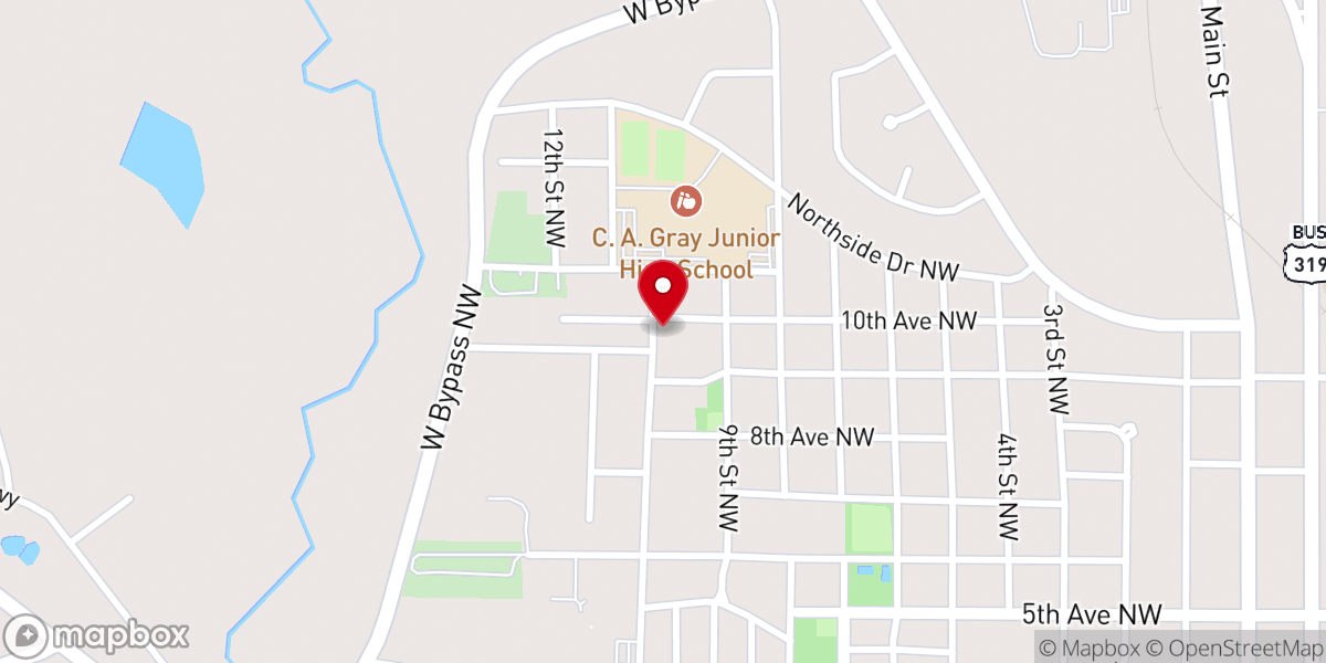 Map showing location of First Moultrie Holiness Deliverance Church