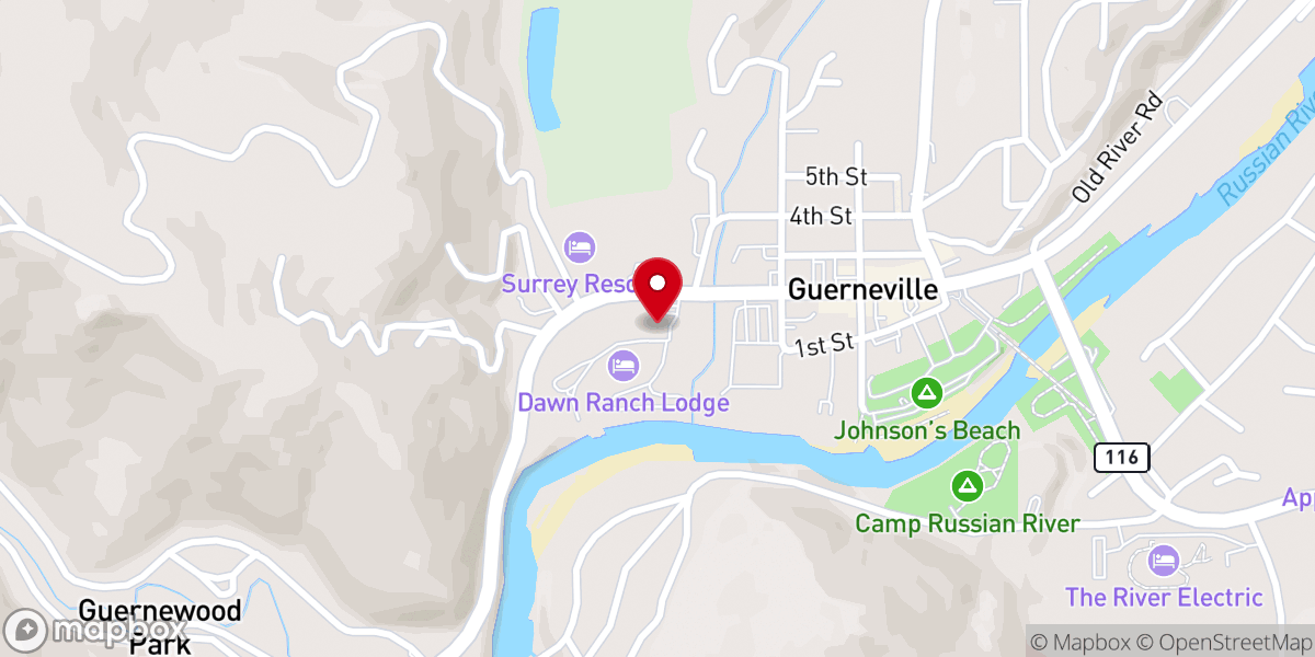 Map showing location of Dawn Ranch