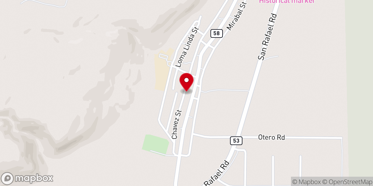 Map showing location of San Rafael Historical Marker