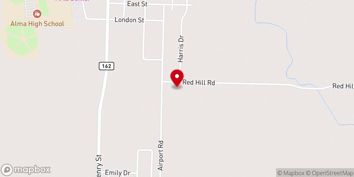 Map showing location of Southside Baptist Church