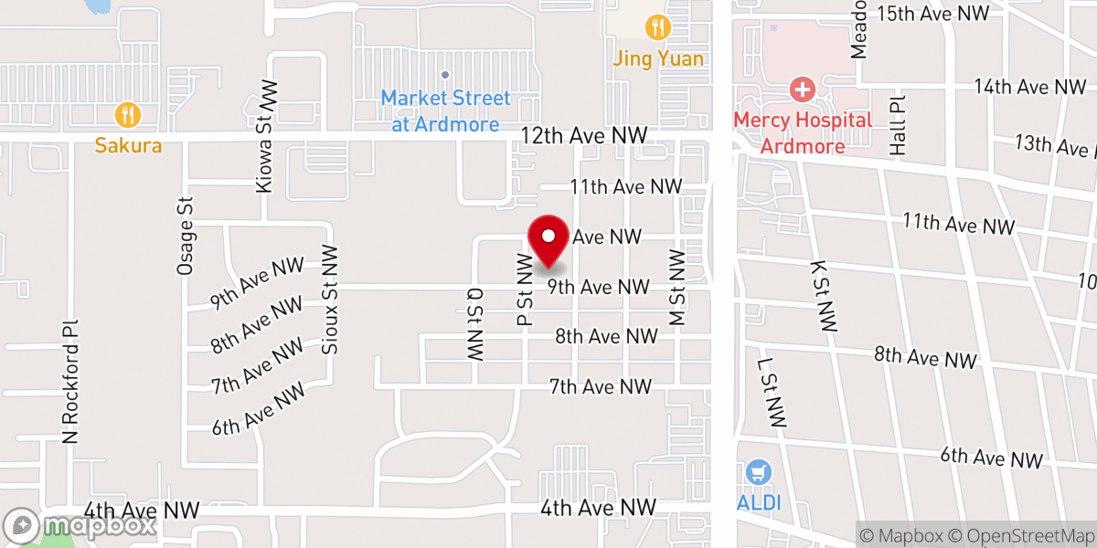 Map showing location of Ardmore Christian Center