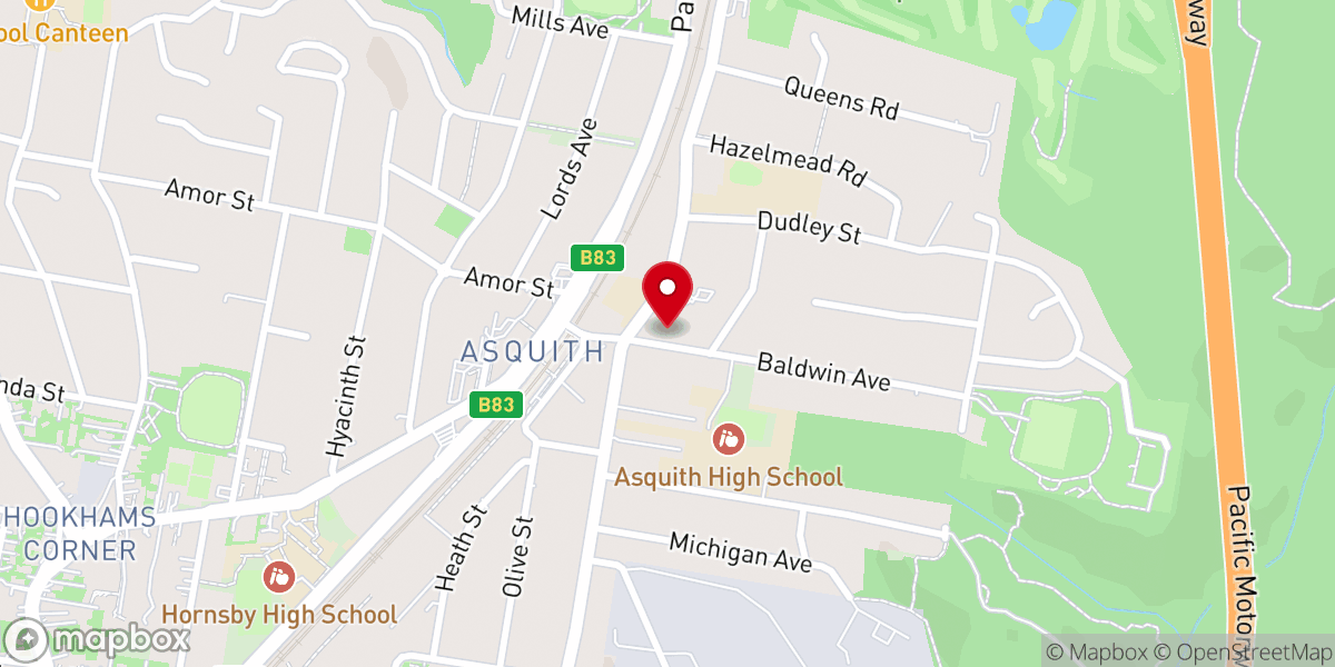 Map showing location of Asquith Uniting Church