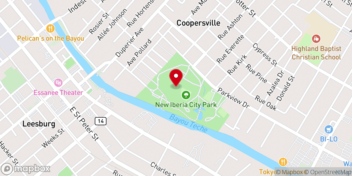 Map showing location of Festival Of Live Oaks