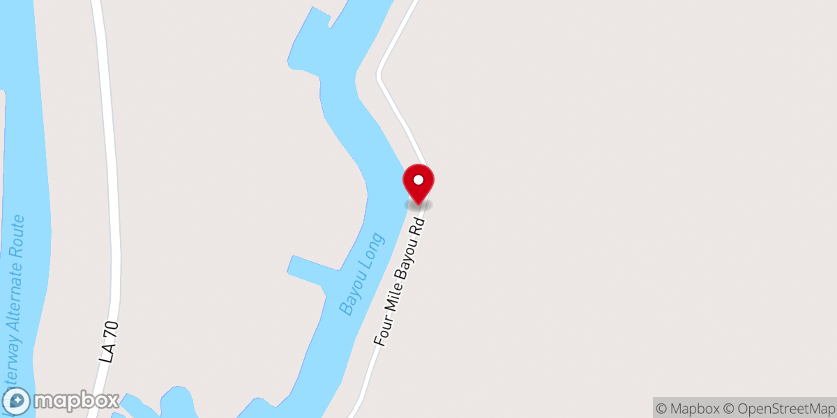 Map showing location of St. Rosalie Mission Chapel (A Mission of Holy Cross Parish in Morgan City)
