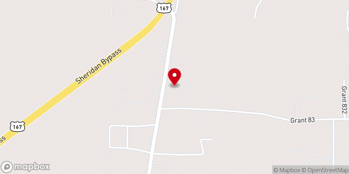 Map showing location of First Apostolic Church of Sheridan