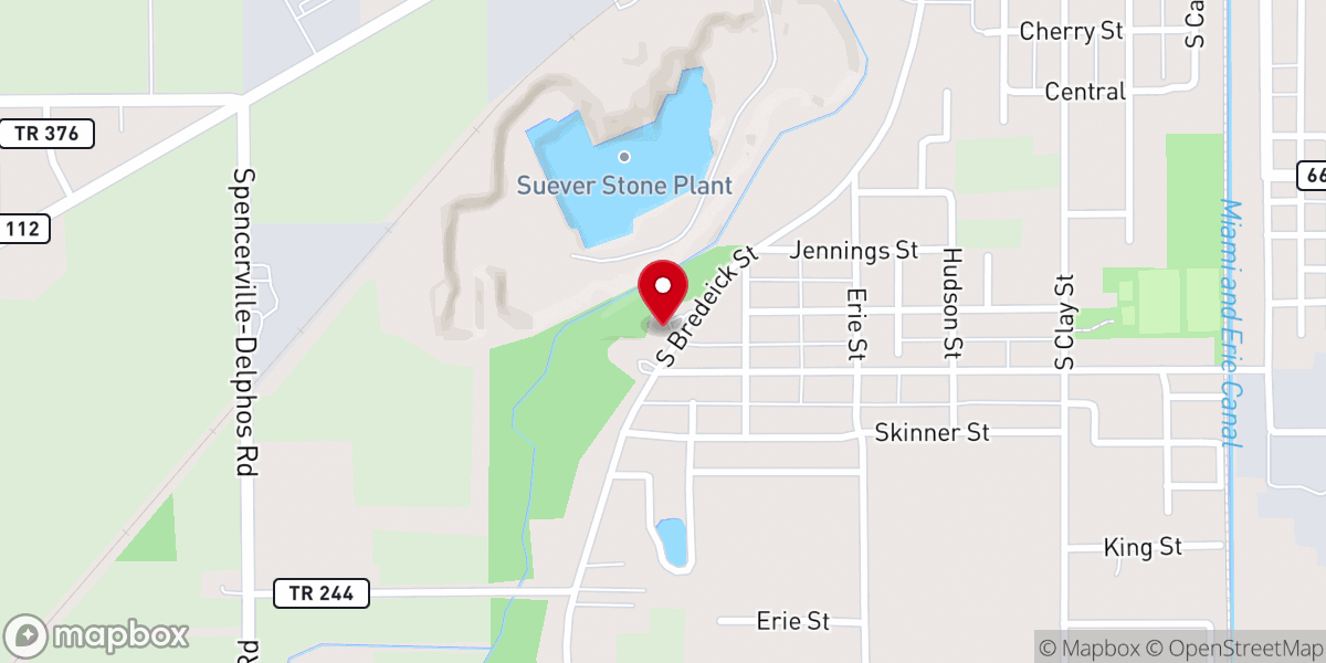Map showing location of Delphos Wesleyan Church
