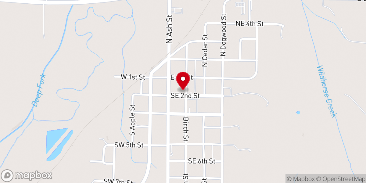 Map showing location of Luther Methodist Church