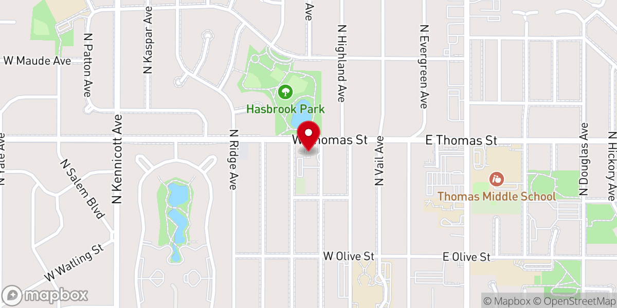 Map showing location of Christian Church of Arlington Heights