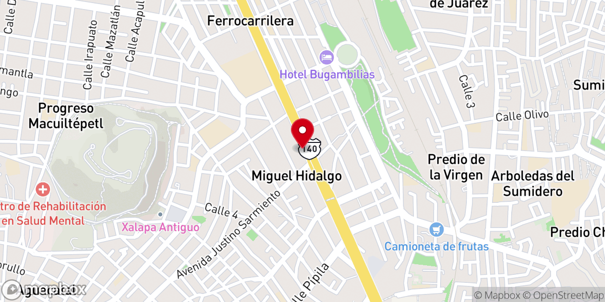 Map showing location of Oasis De Esperanza