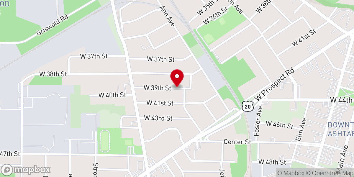 Map showing location of The Korean Church of Ashtabula Inc