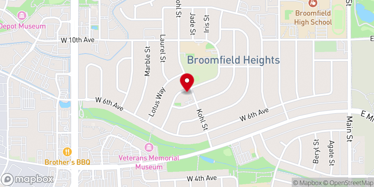 Map showing location of United Church of Broomfield