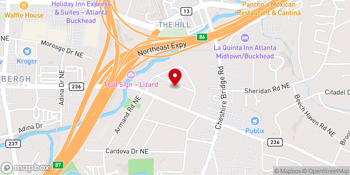 Map showing location of Passion City Church Inc
