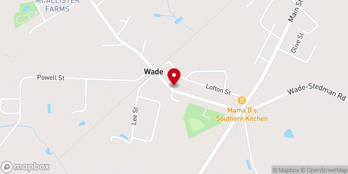 Map showing location of Bluff Presbyterian Church