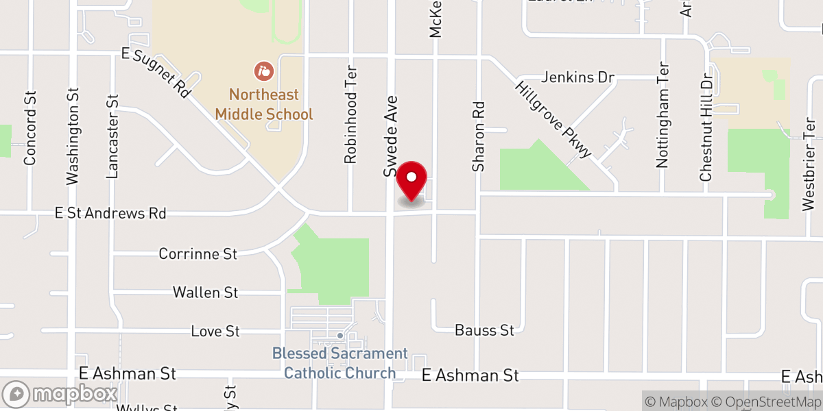 Map showing location of Midland Church of the Brethren
