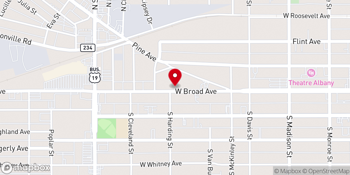 Map showing location of Greater Cutliff Grove Baptist Church
