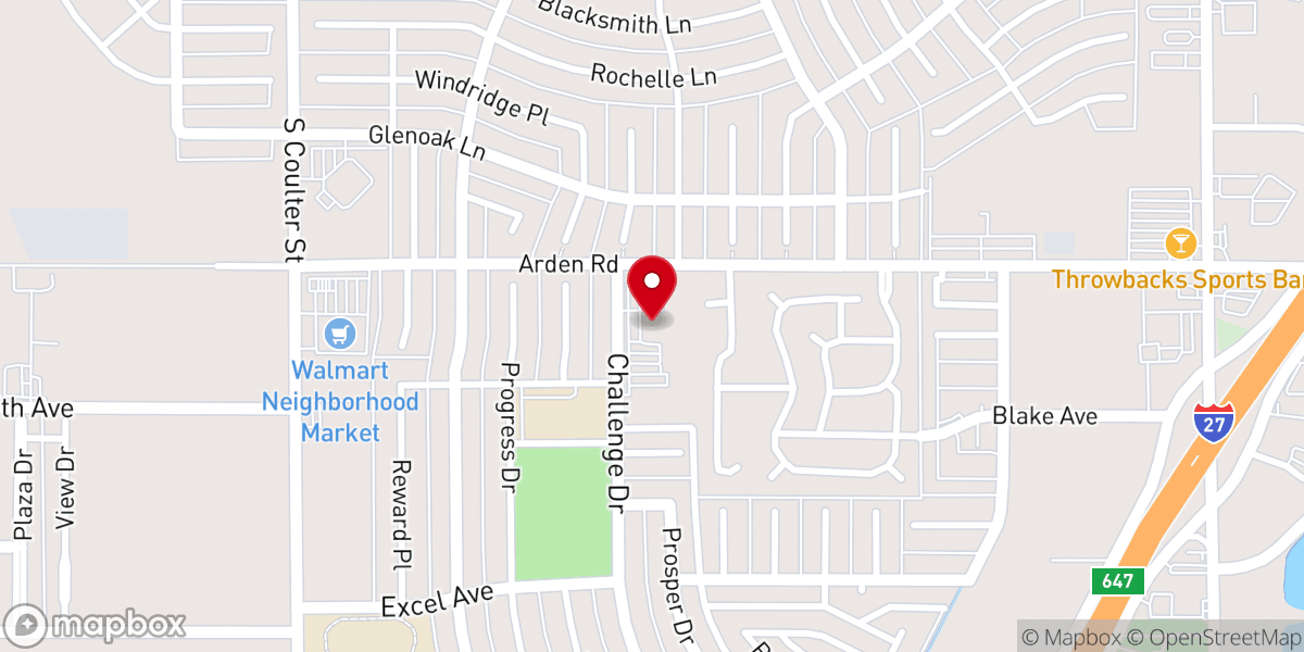 Map showing location of Arden Road Baptist Church