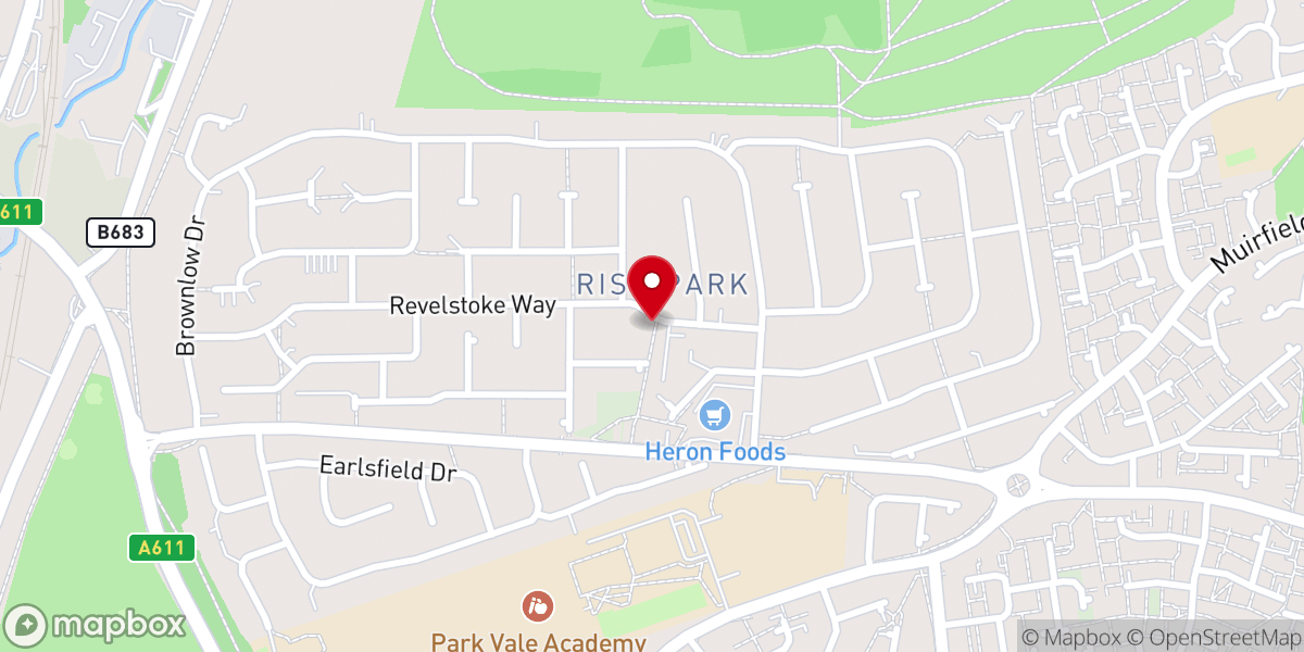 Map showing location of Church On Rise park