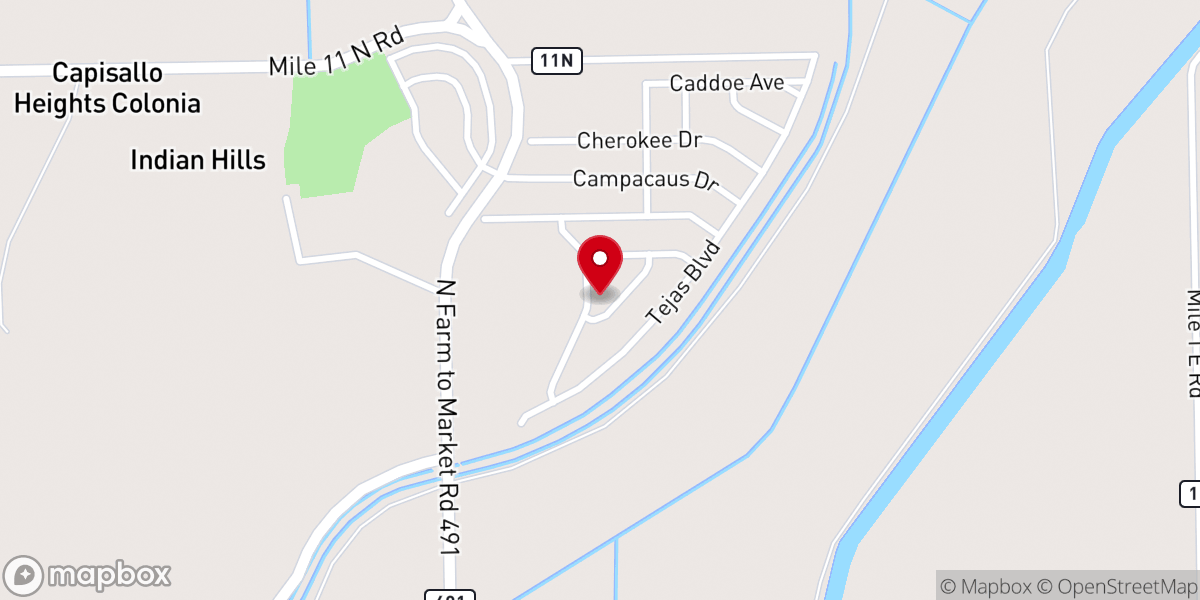 Map showing location of Iglesia Encender Indian Hills