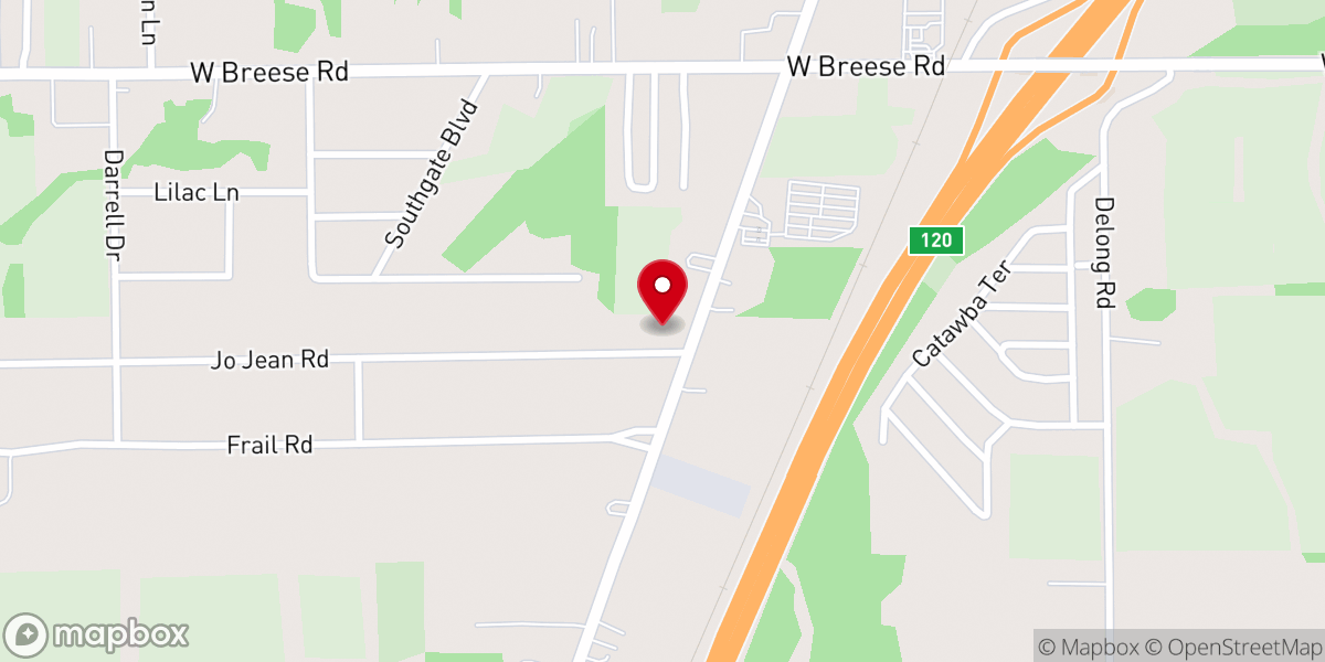 Map showing location of Shawnee Church of Christ