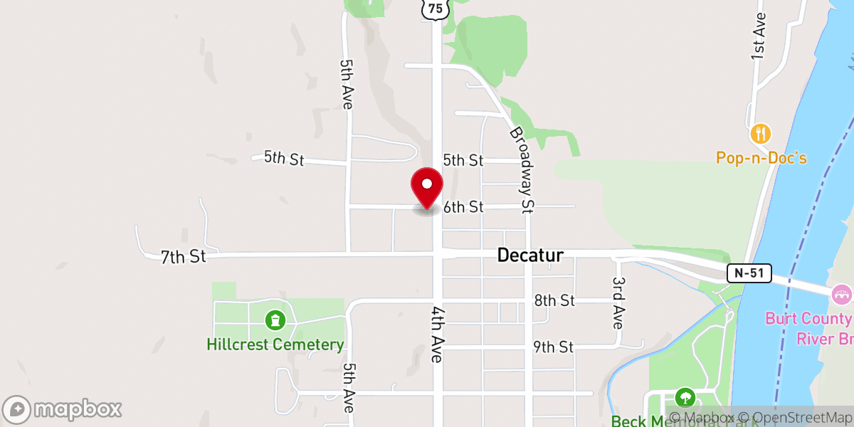 Map showing location of Trinity Lutheran Church