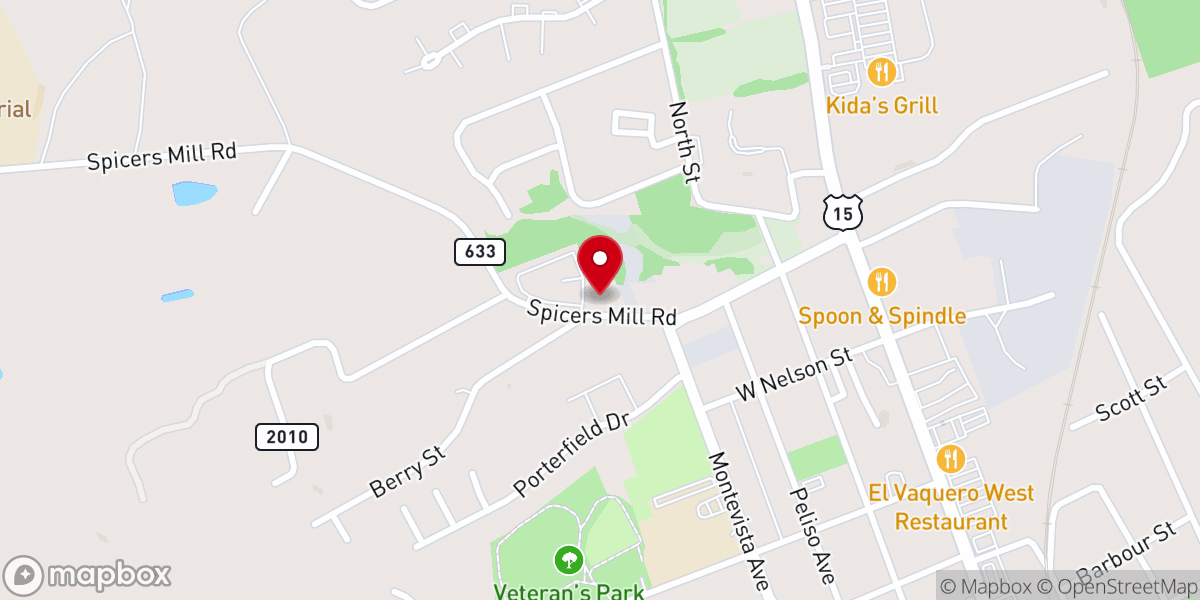 Map showing location of Harmony Freewill Baptist