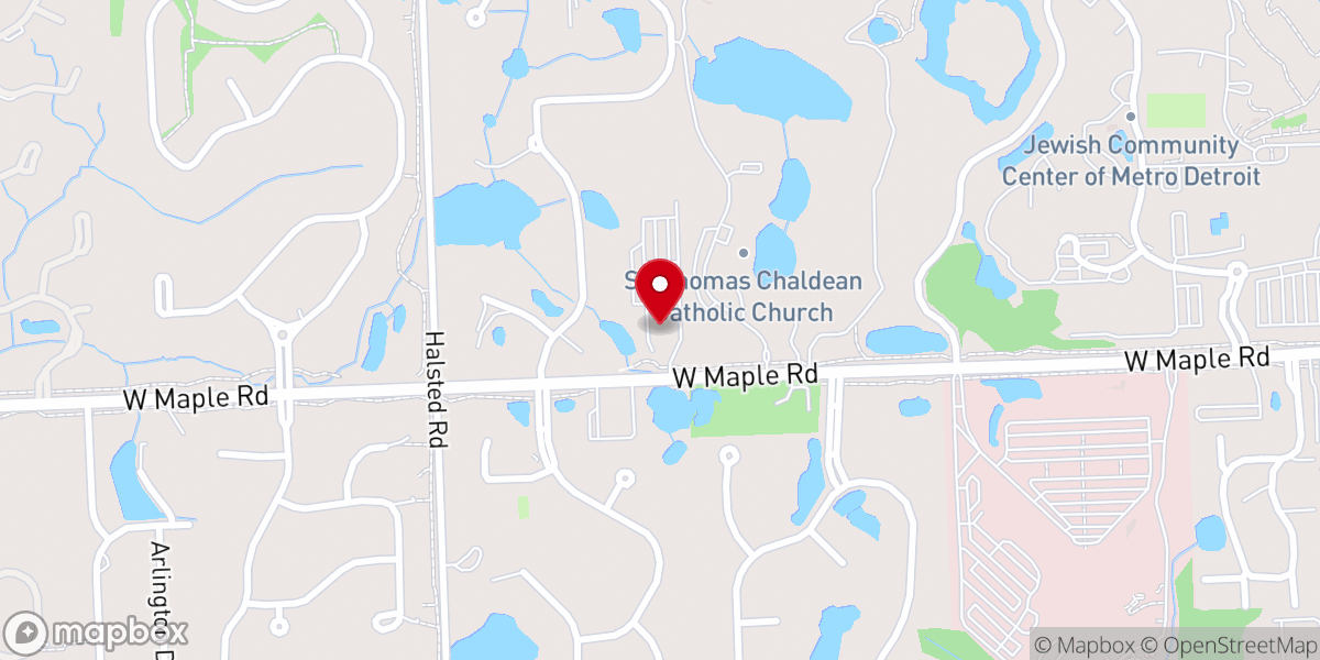 Map showing location of St. Thomas Chaldean Catholic Church