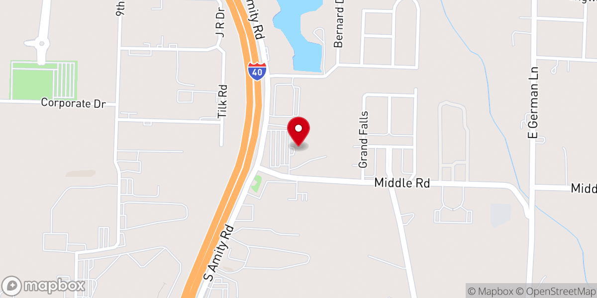 Map showing location of Antioch Baptist Church