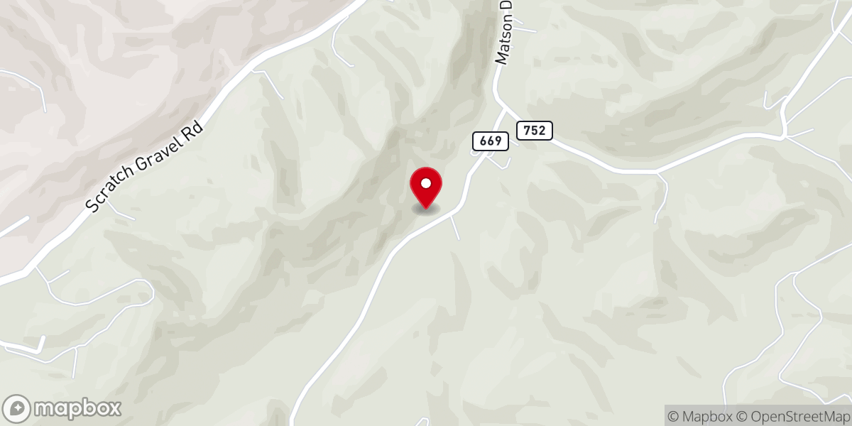 Map showing location of Hooks Branch Church